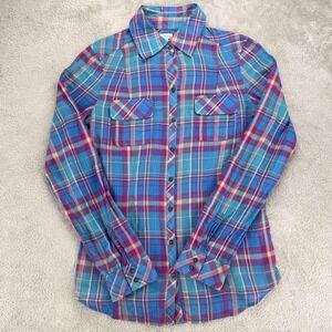 Hinge Women's XS‎ Plaid Button Down Long Sleeve Shirt Casual Top Vintage Style